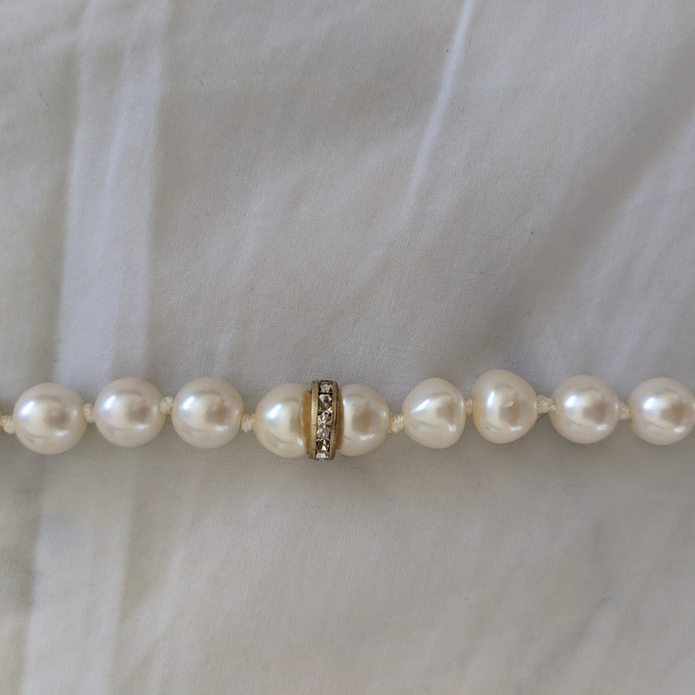 J.Crew Pearl and rhinestone necklace - Picture 2 of 3